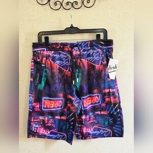 NWT Men's Neon Sign Print Shorts - Size M